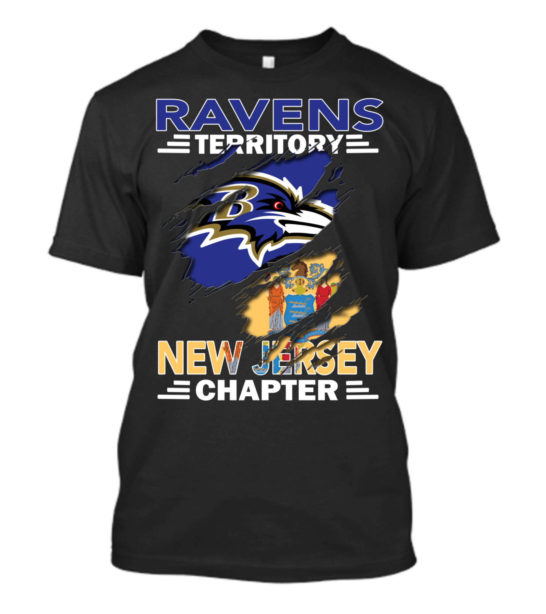 Ravens Territory New Jersey Chapter NFL Fan Community Cleaved T-Shirt