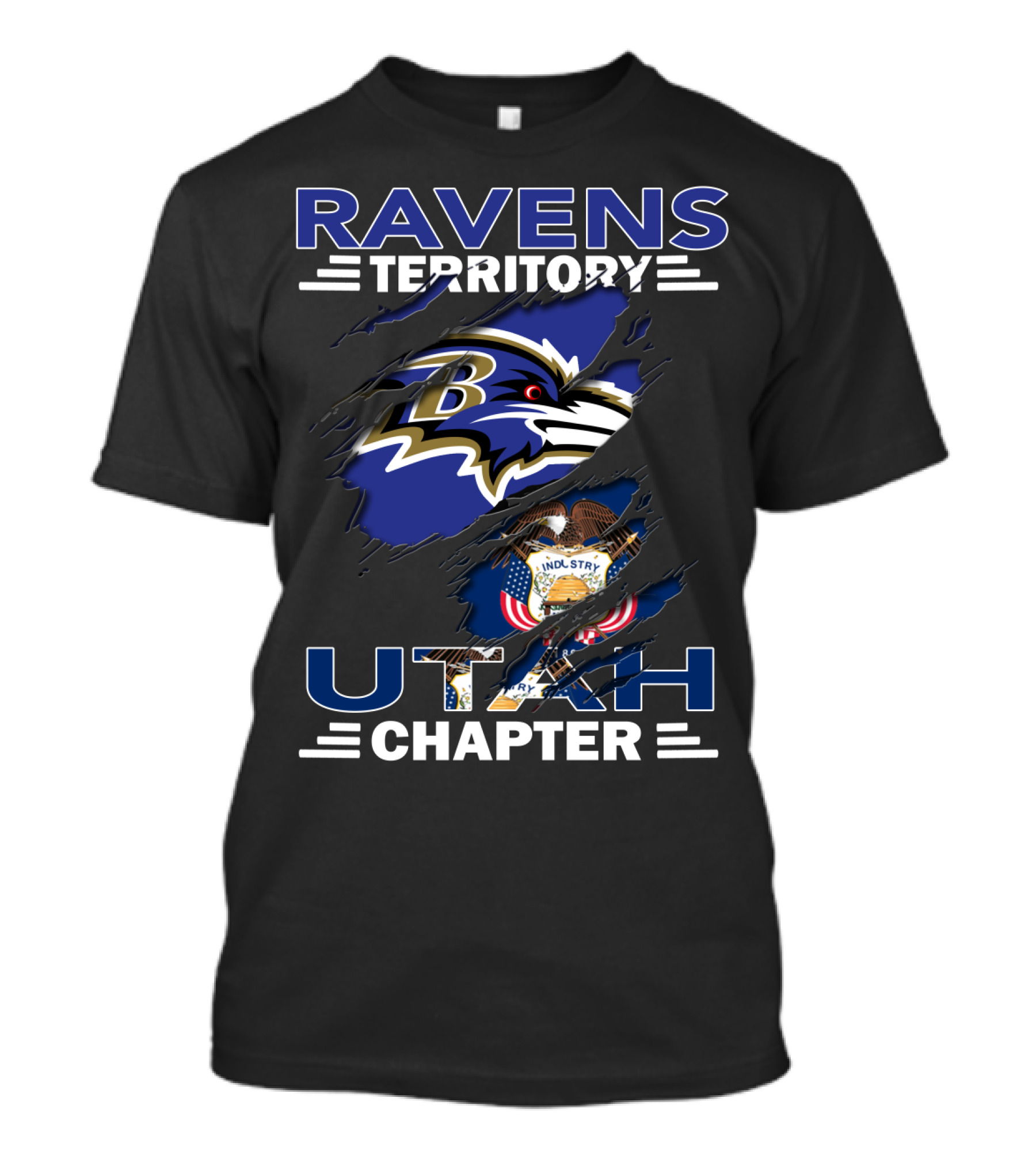 Ravens Territory Utah Chapter Baltimore Ravens Fan Club T-Shirt