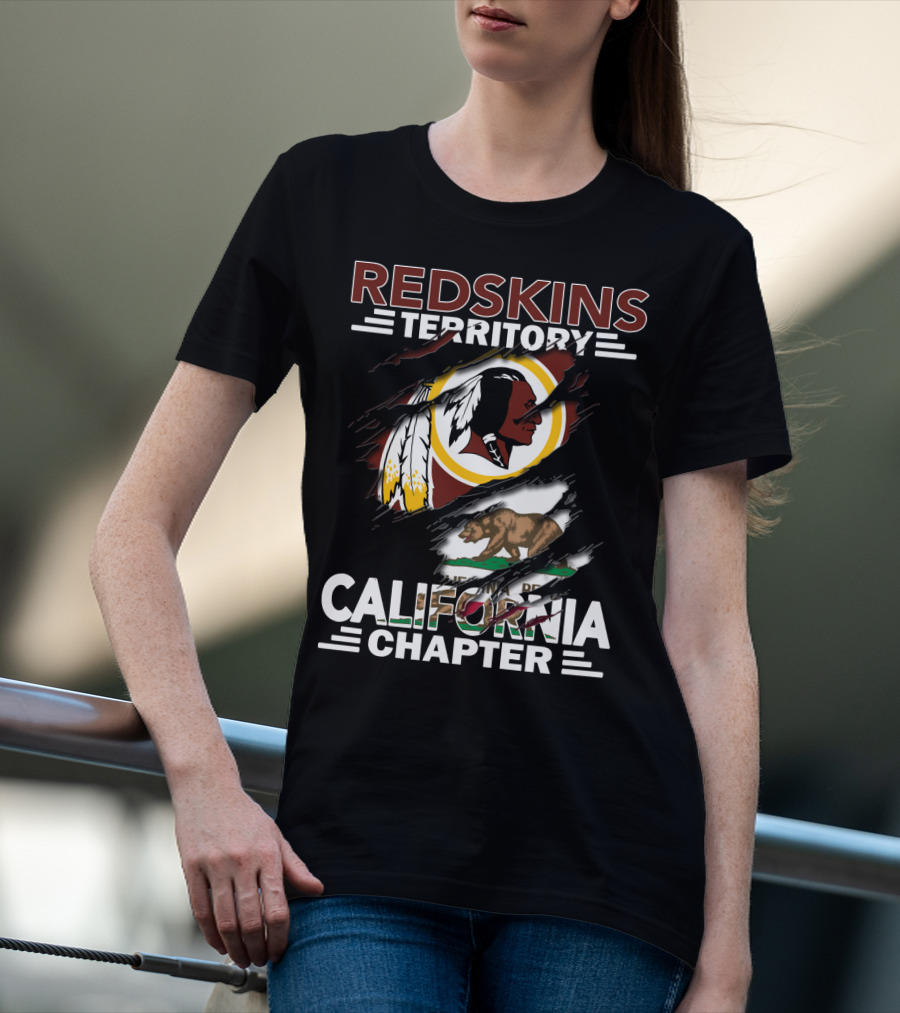 Redskins Territory California Chapter Washington Football Bear Flag T-Shirt