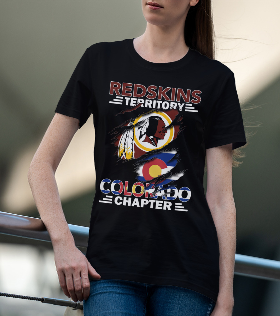Redskins Territory Colorado Chapter Iconic Team Logo And State Pride T-Shirt