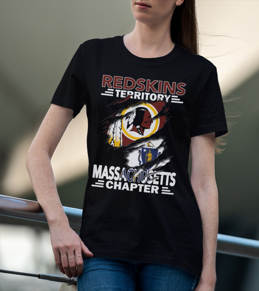 Redskins Territory Massachusetts Chapter Logo With State T-Shirt