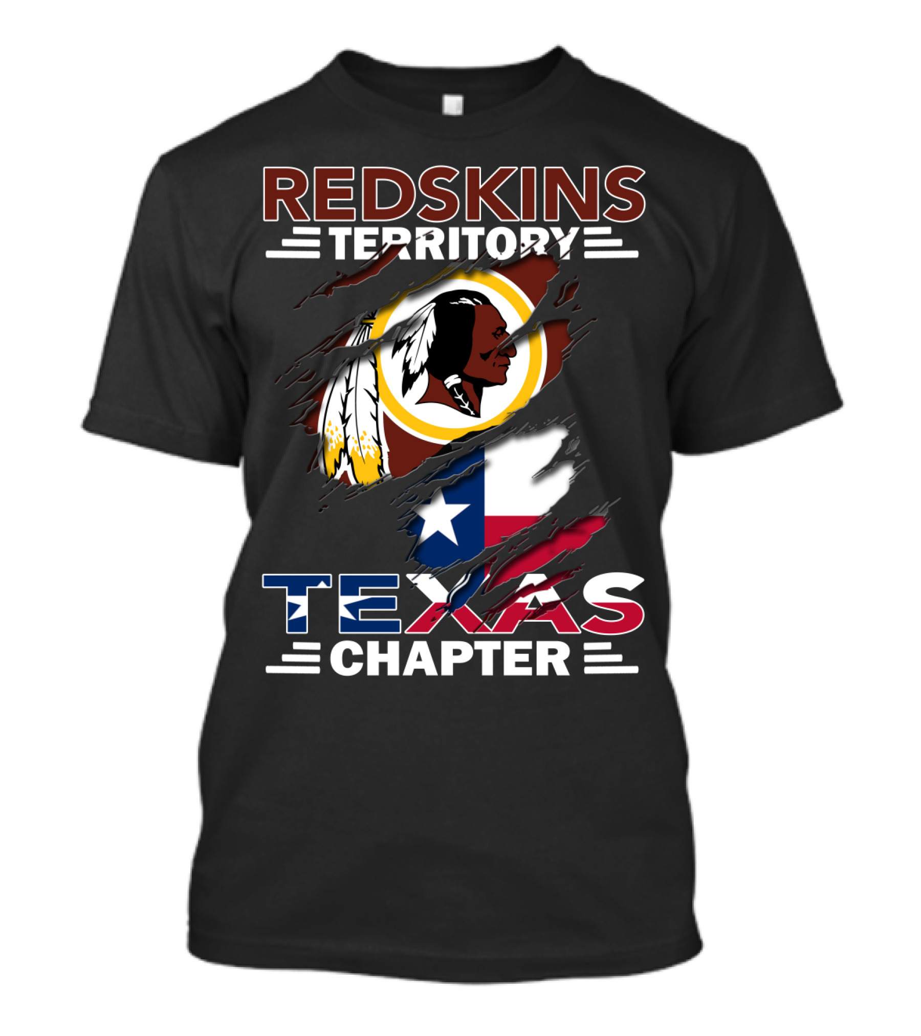 Redskins Territory Texas Chapter Flag And Logo Fusion T-Shirt
