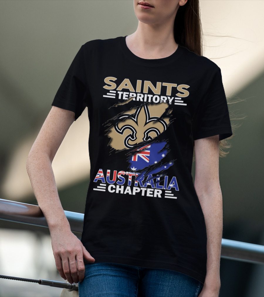 Saints Territory Fleur-de-Lis Australia Chapter Flag T-Shirt