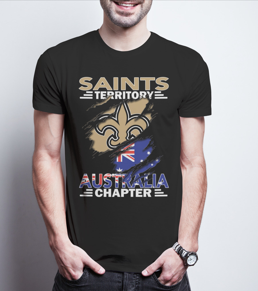 Saints Territory Fleur-de-Lis Australia Chapter Flag T-Shirt