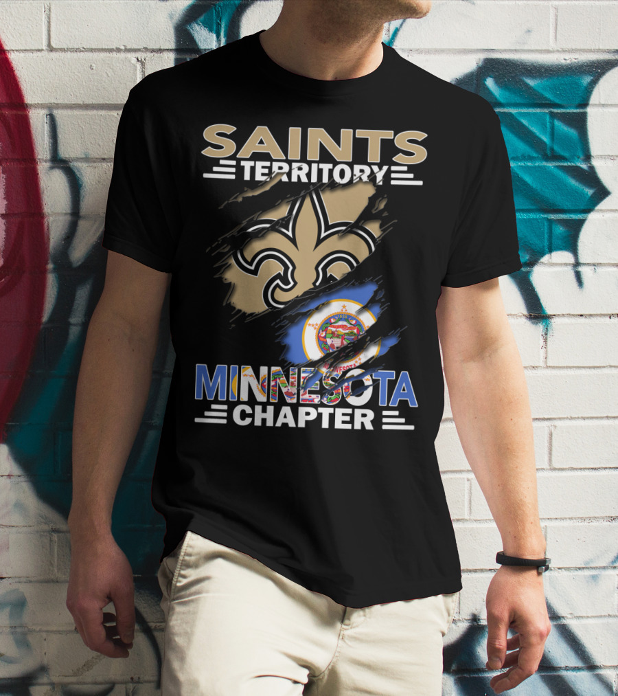 Saints Territory Minnesota Chapter Fleur-de-lis And State Seal T-Shirt