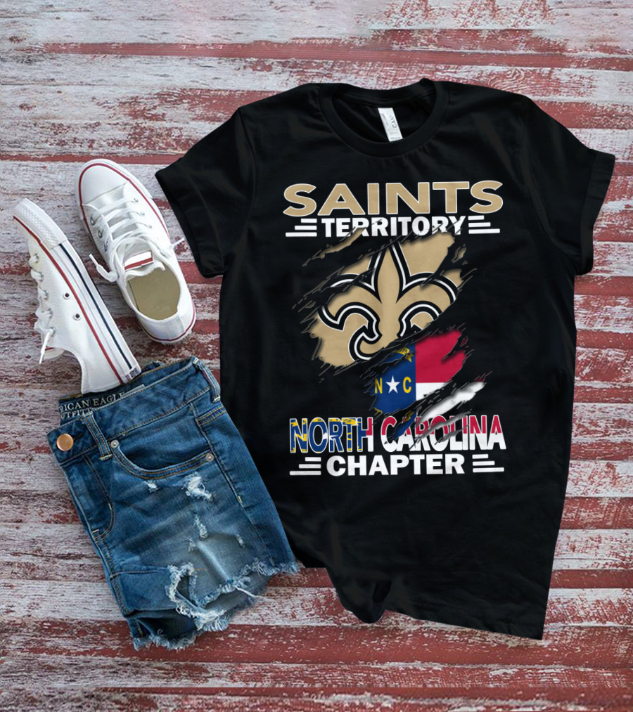 SAINTS TERRITORY NORTH CAROLINA CHAPTER NC FLAG FLEUR DE LIS T-Shirt