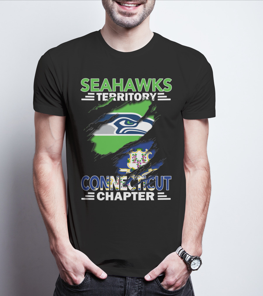 Seahawks Territory Connecticut Chapter Logo Ripped T-Shirt