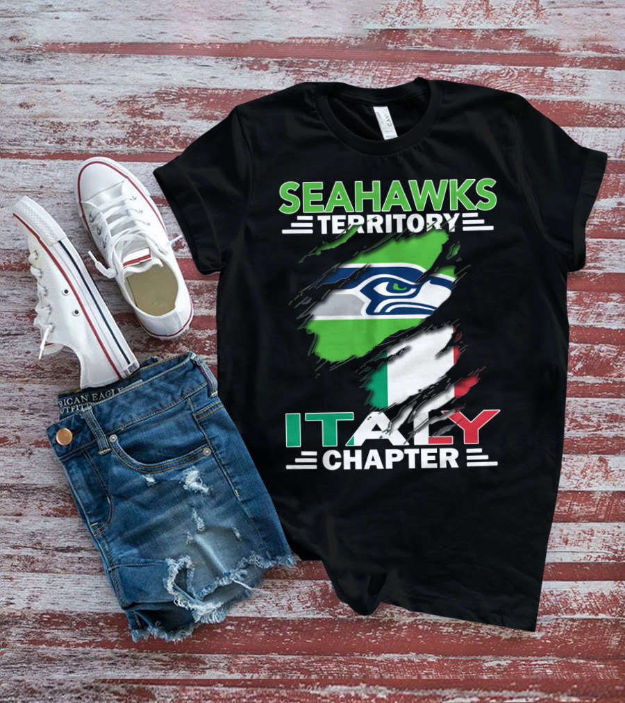 Seahawks Territory Italy Chapter With Italian Flag And Seahawks T-Shirt
