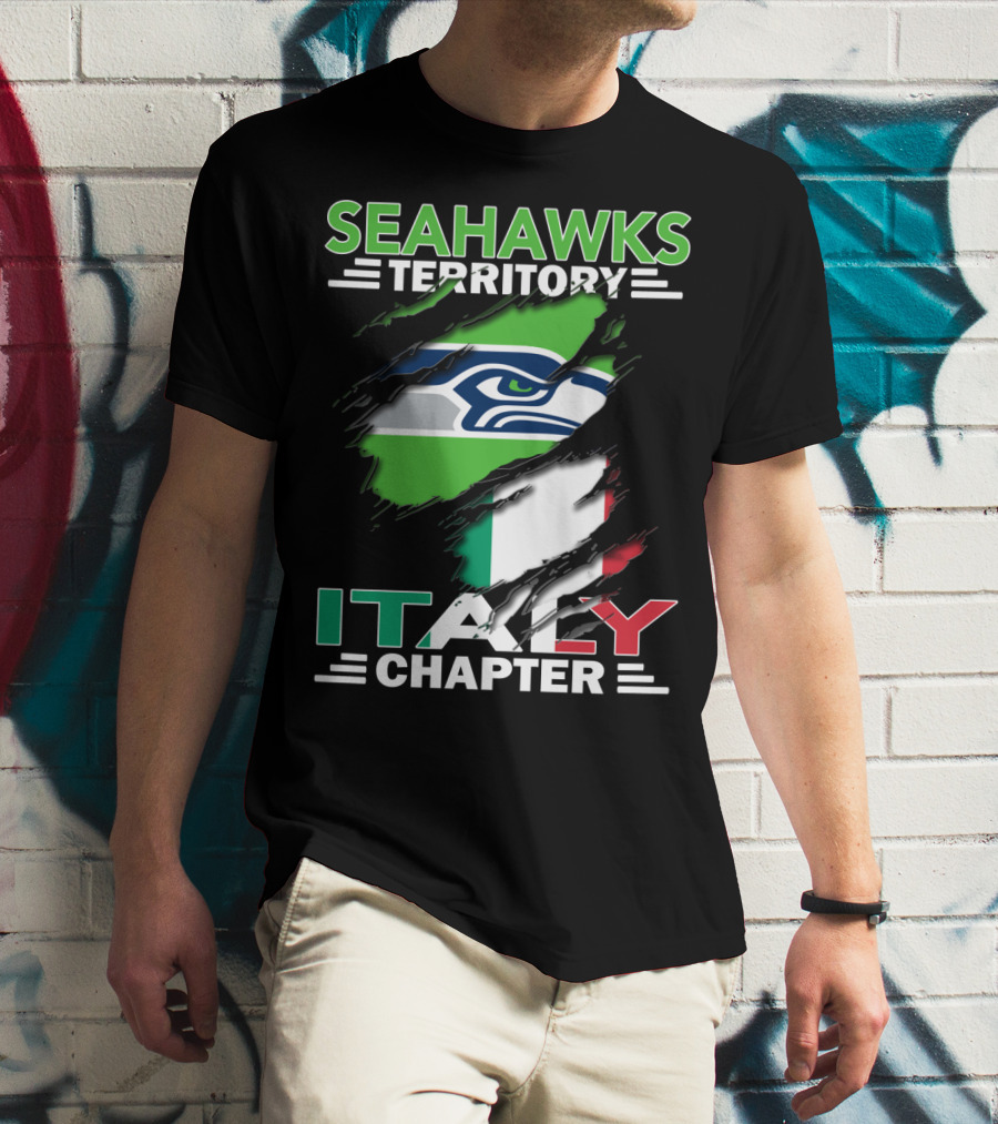 Seahawks Territory Italy Chapter With Italian Flag And Seahawks T-Shirt