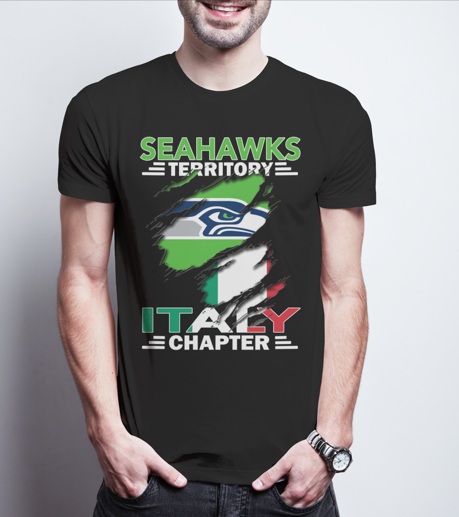 Seahawks Territory Italy Chapter With Italian Flag And Seahawks T-Shirt