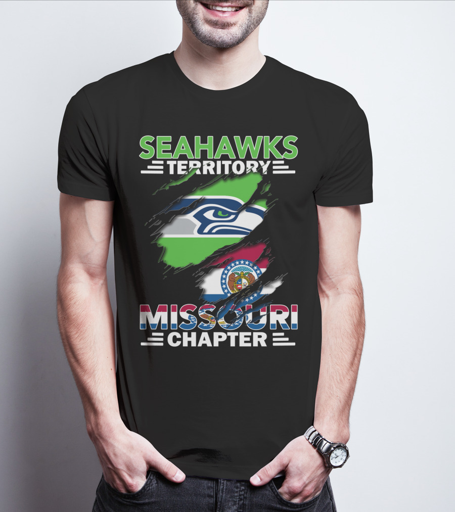 Seahawks Territory Missouri Chapter Flag And Logo Integration T-Shirt
