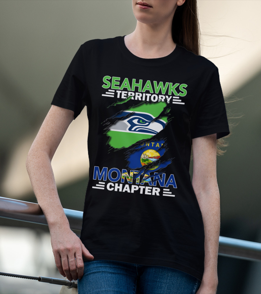 Seahawks Territory Montana Chapter Flag Logo T-Shirt