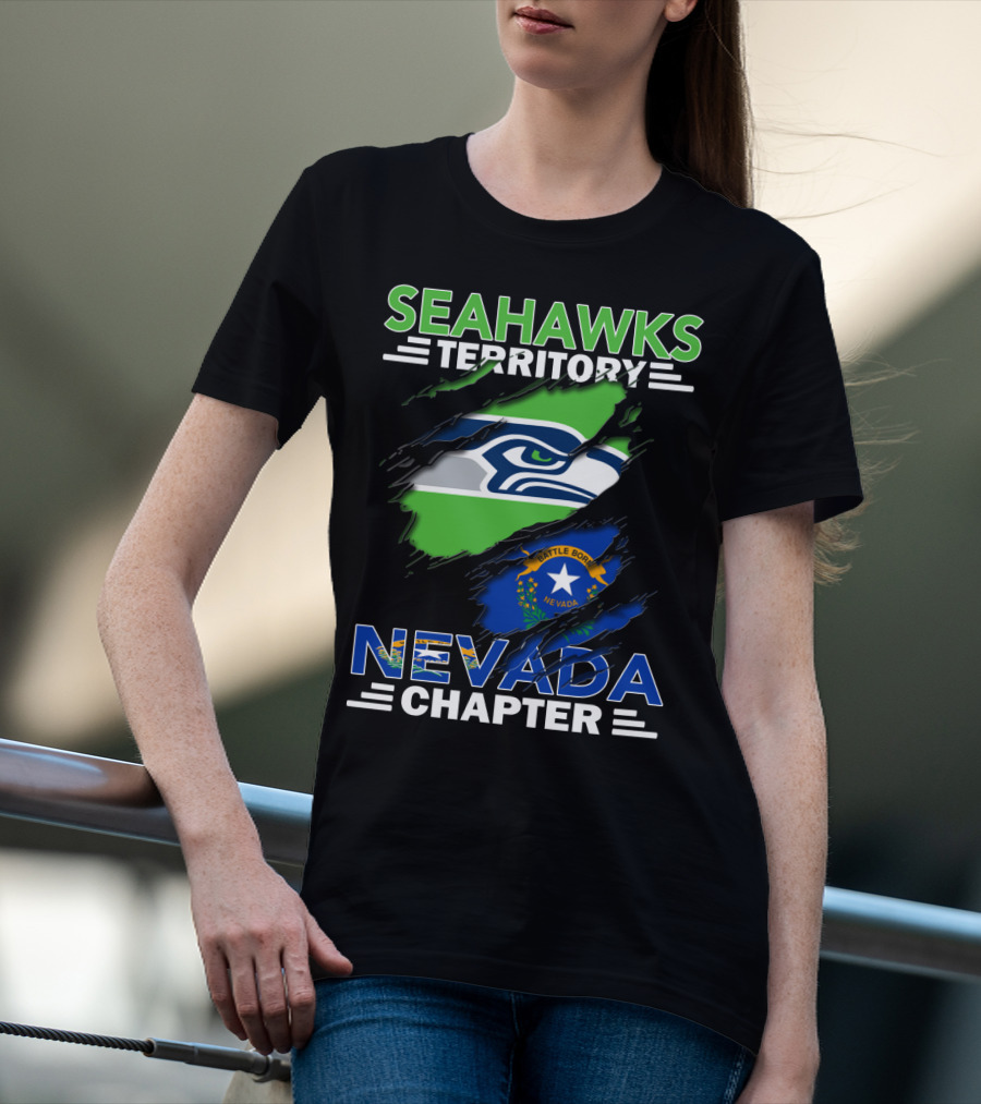 Seahawks Territory Nevada Chapter Battle Born Flag T-Shirt