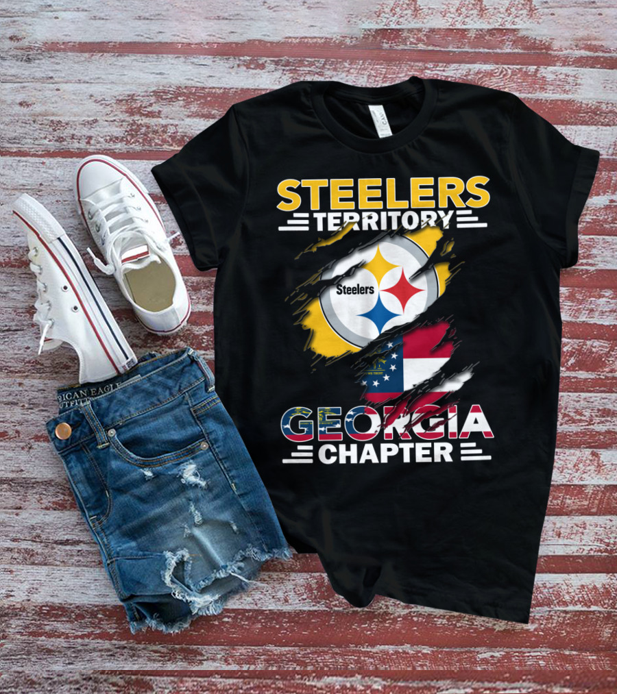 Steelers Territory Georgia Chapter American Flag T-Shirt
