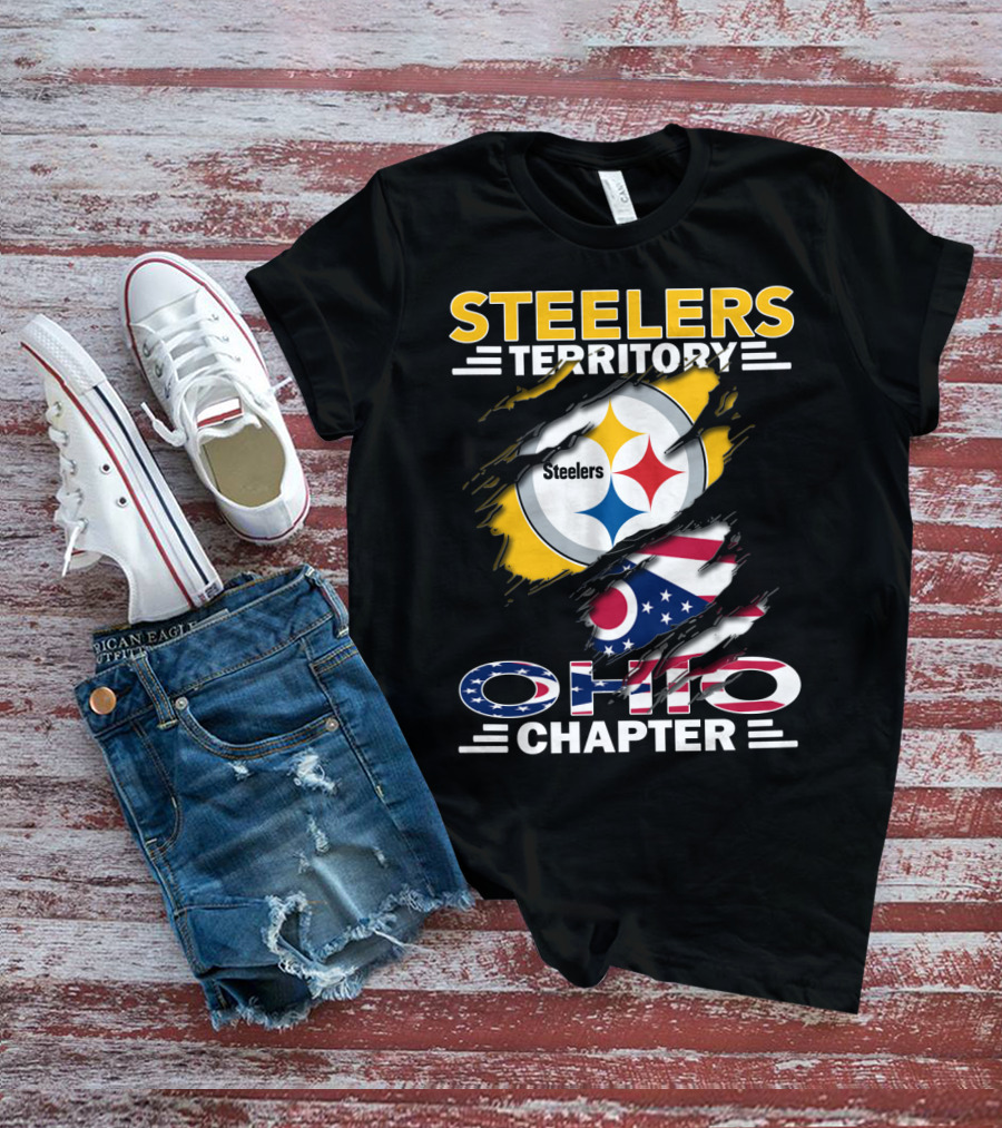 Steelers Territory Ohio Chapter Flag Rip T-Shirt