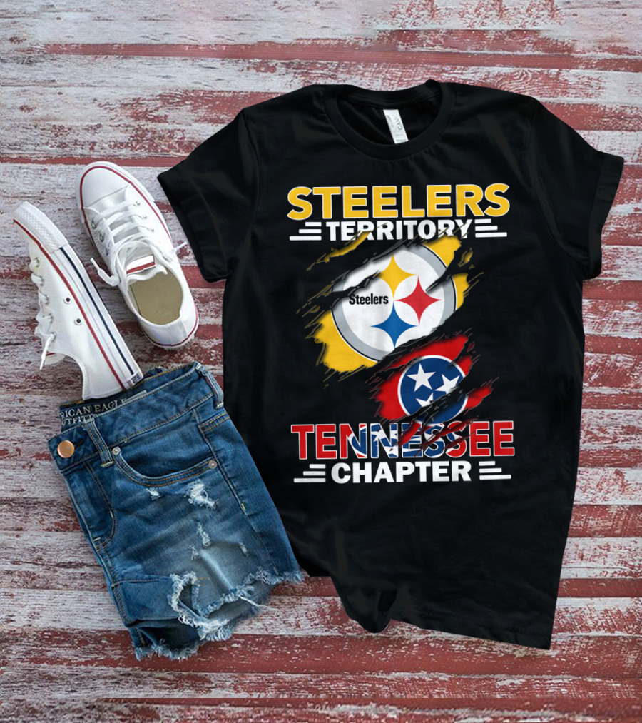 Steelers Territory Tennessee Chapter Steelers Logo Tennessee Flag T-Shirt