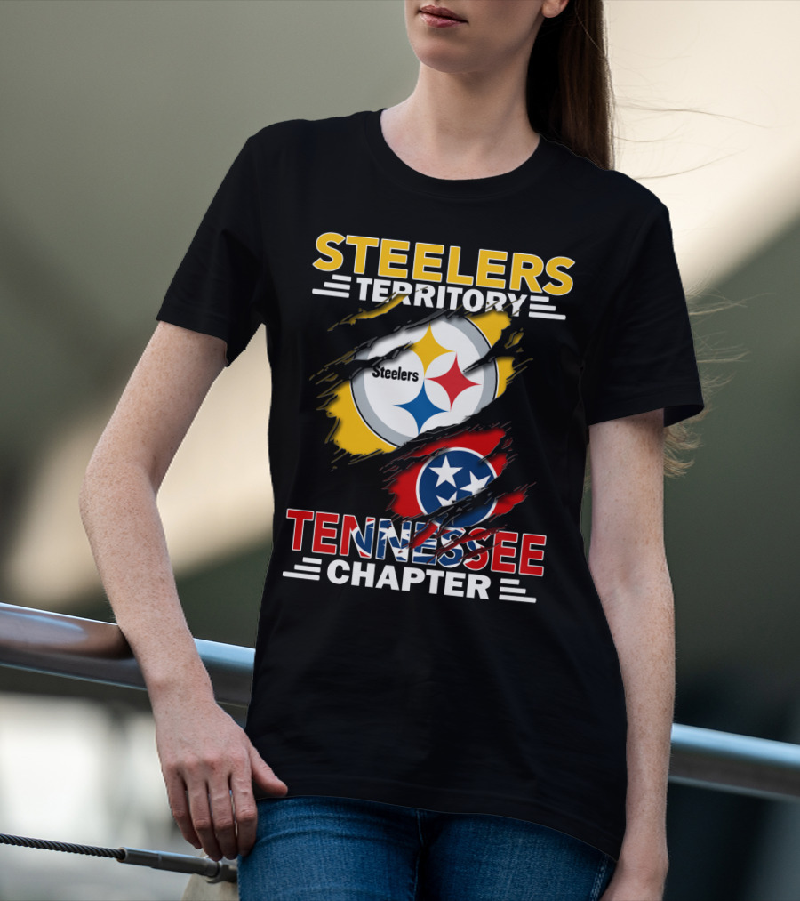Steelers Territory Tennessee Chapter Steelers Logo Tennessee Flag T-Shirt