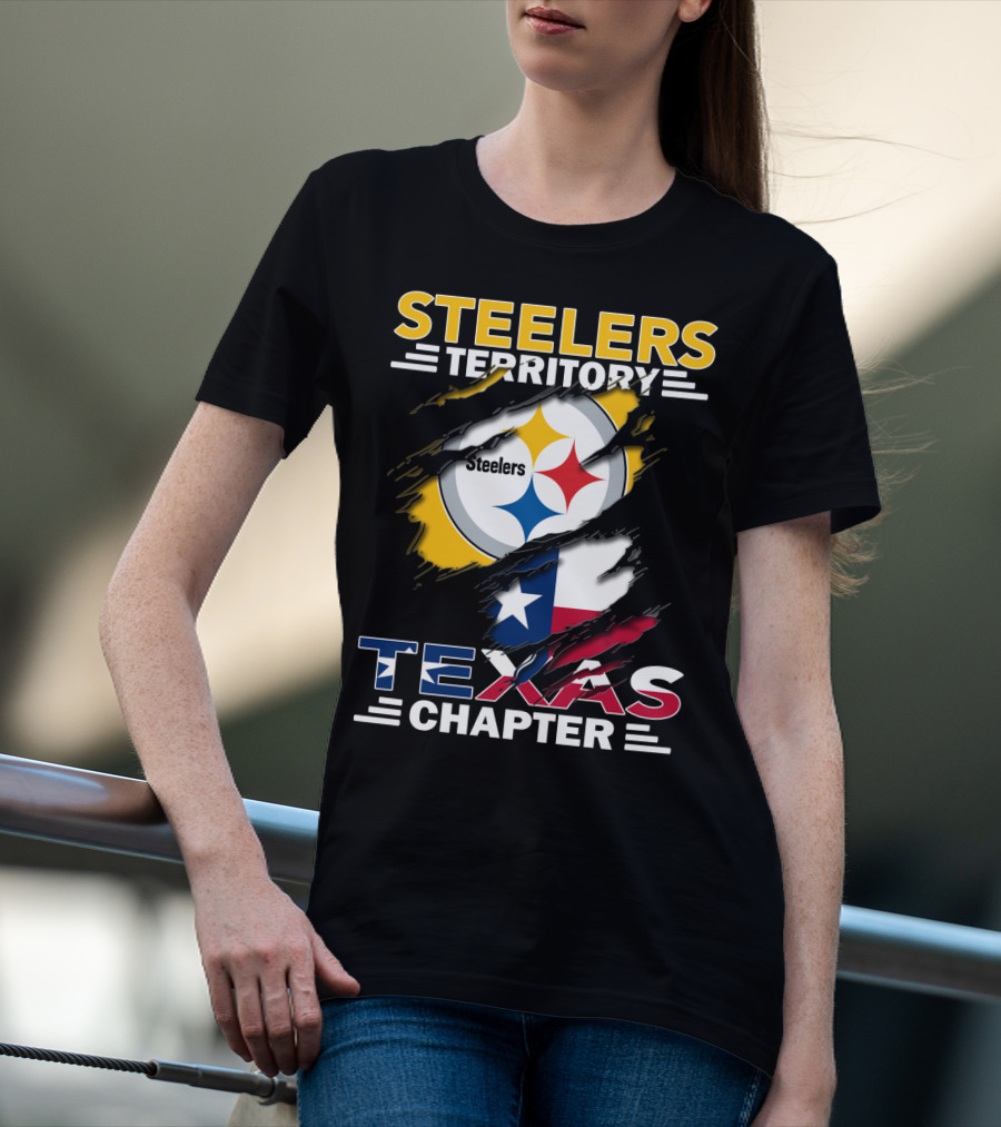 Steelers Territory Texas Chapter Steelers Logo Texas Flag T-Shirt