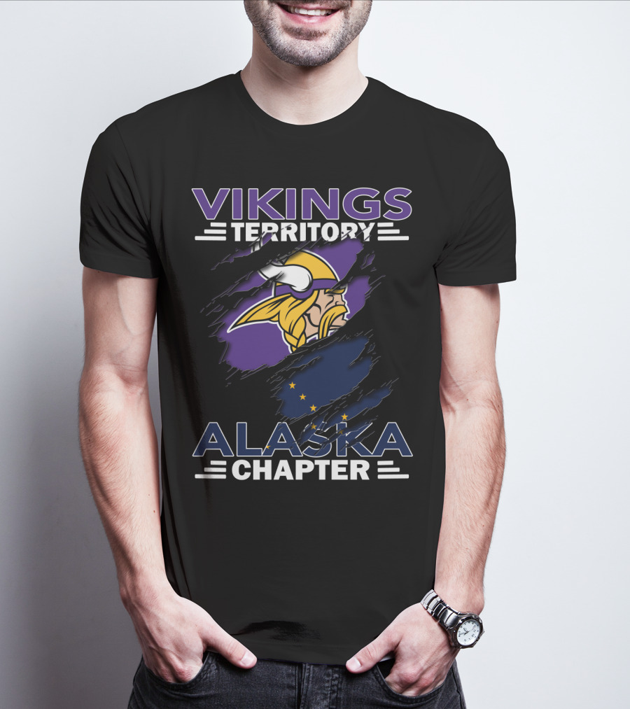 Minnesota Vikings Fan Club Alaska Chapter Flag T-Shirt