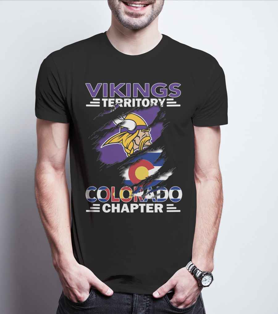 Vikings Territory Colorado Chapter Minnesota Norsemen Football Fan Club T-Shirt