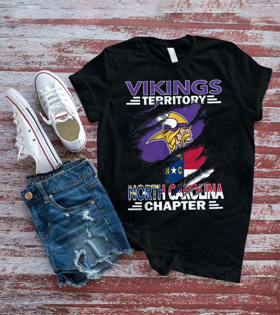 Vikings Territory North Carolina Chapter NC Flag And Viking T-Shirt