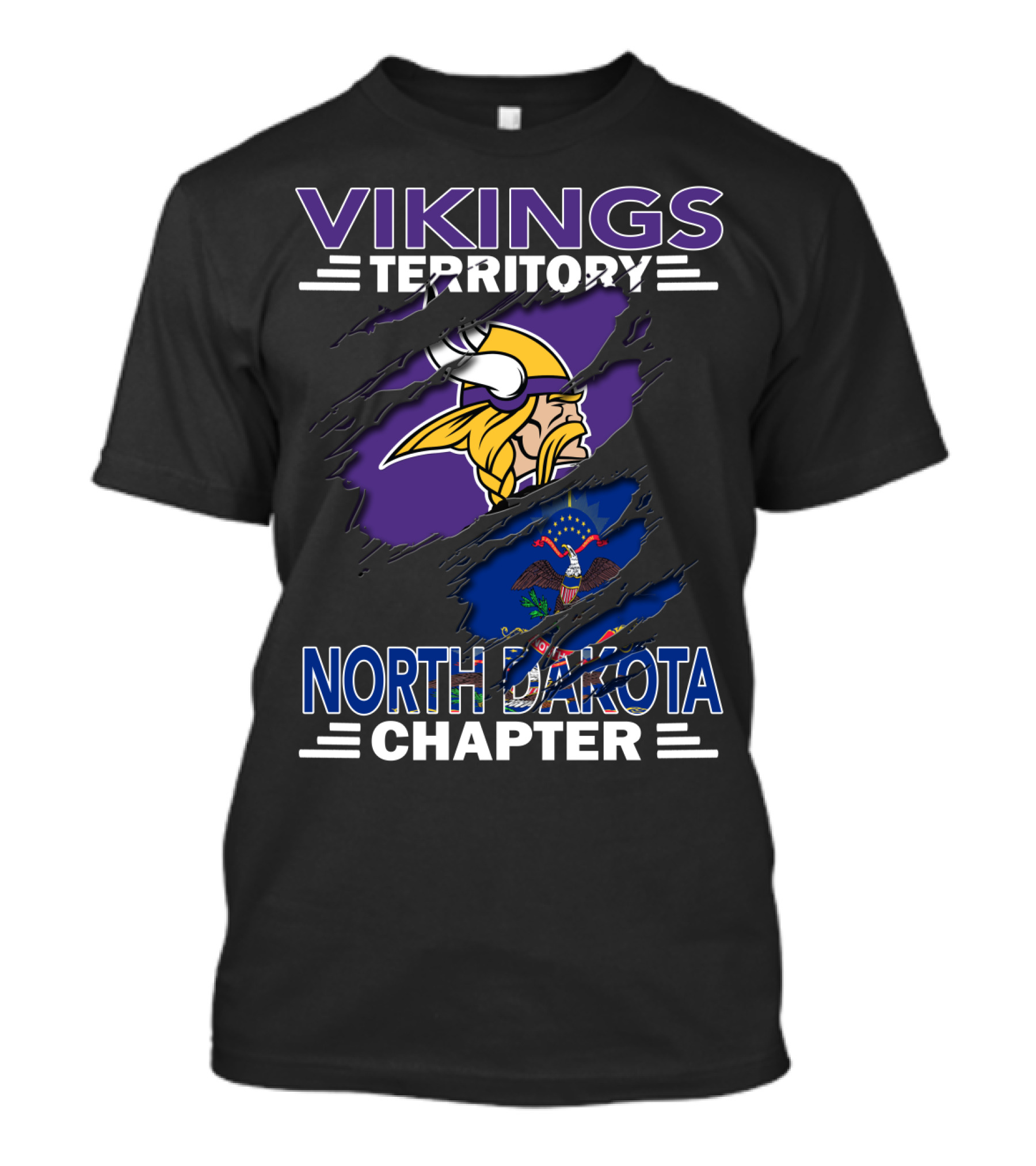 Vikings Territory North Dakota Chapter NFL Football Fan Club T-Shirt