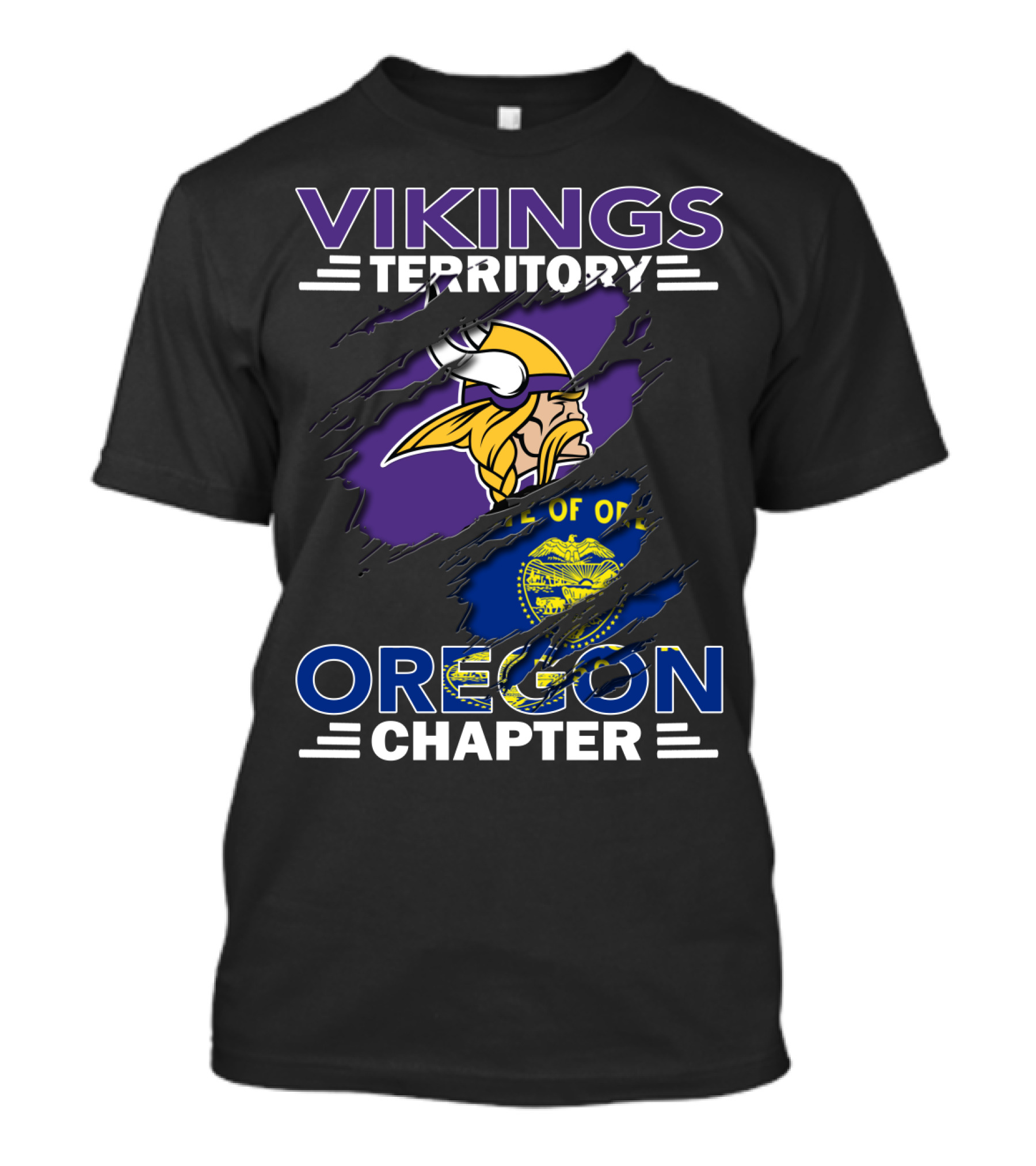 Vikings Territory Oregon Chapter State Pride Fusion T-Shirt