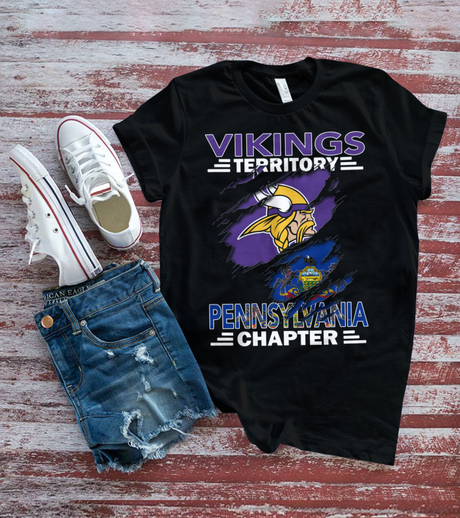 Vikings Territory Pennsylvania Chapter Minnesota Football State Crest T-Shirt