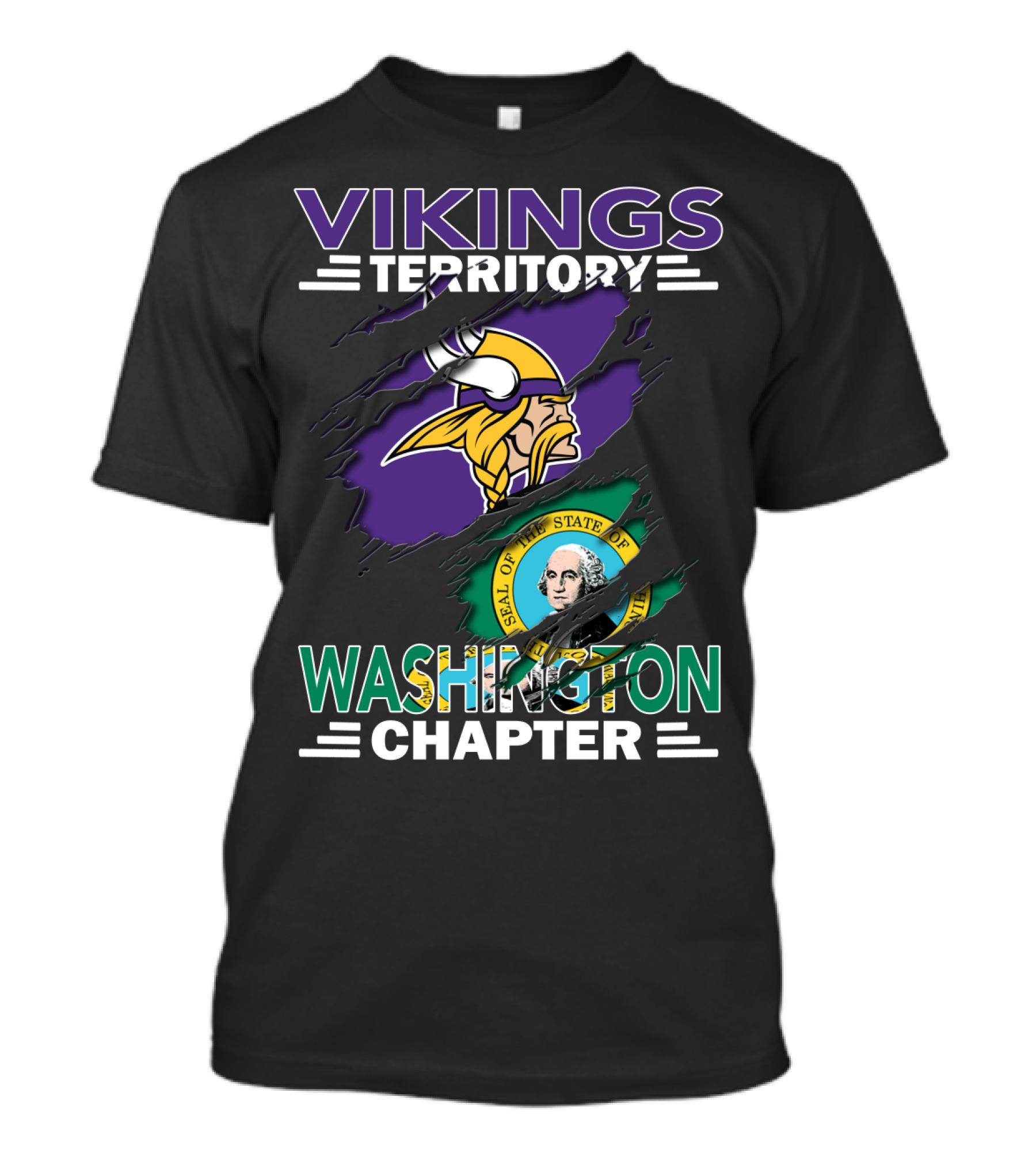 Vikings Territory Washington Chapter Seal Of The State Of Washington Viking T-Shirt