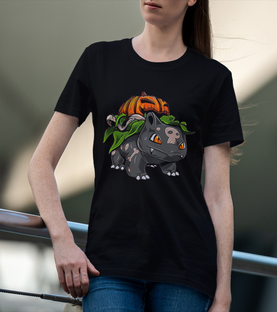 Pokemon Bulbasaur Halloween Pumpkin Fushigidane T-Shirt