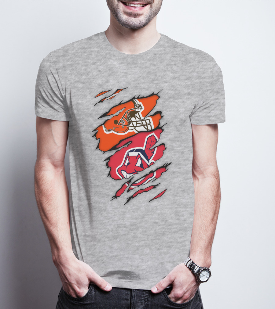 Miami Dolphins Miami Hurricanes Cleveland Browns Helmet Chief Wahoo T-Shirt