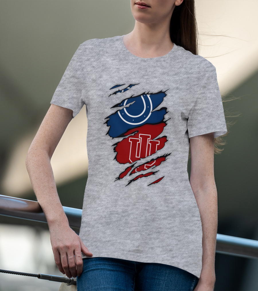 Indianapolis Colts Indiana Hoosiers Logo Mashup T-Shirt