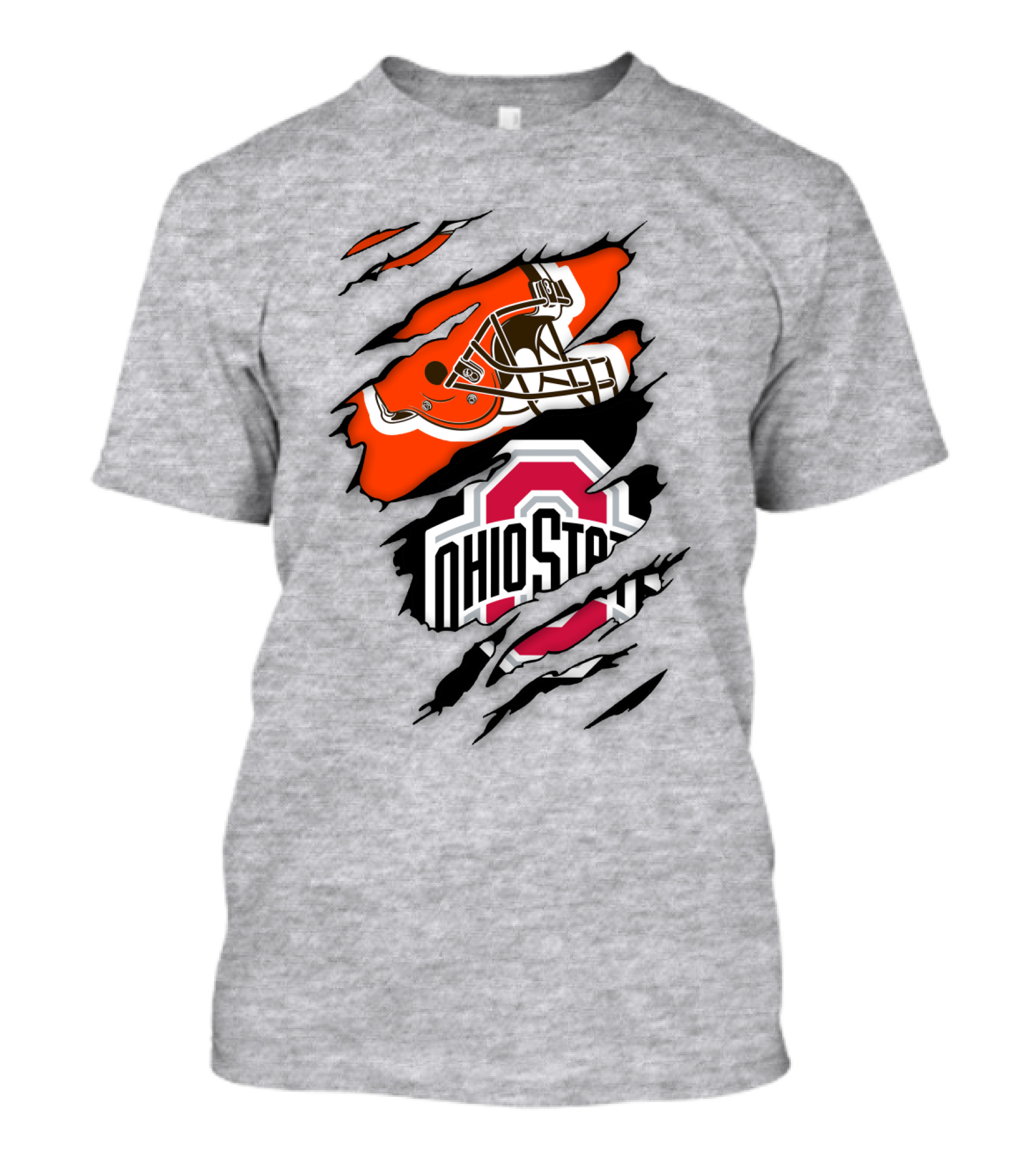 Ohio State Buckeyes Cleveland Browns Helmet Fusion T-Shirt