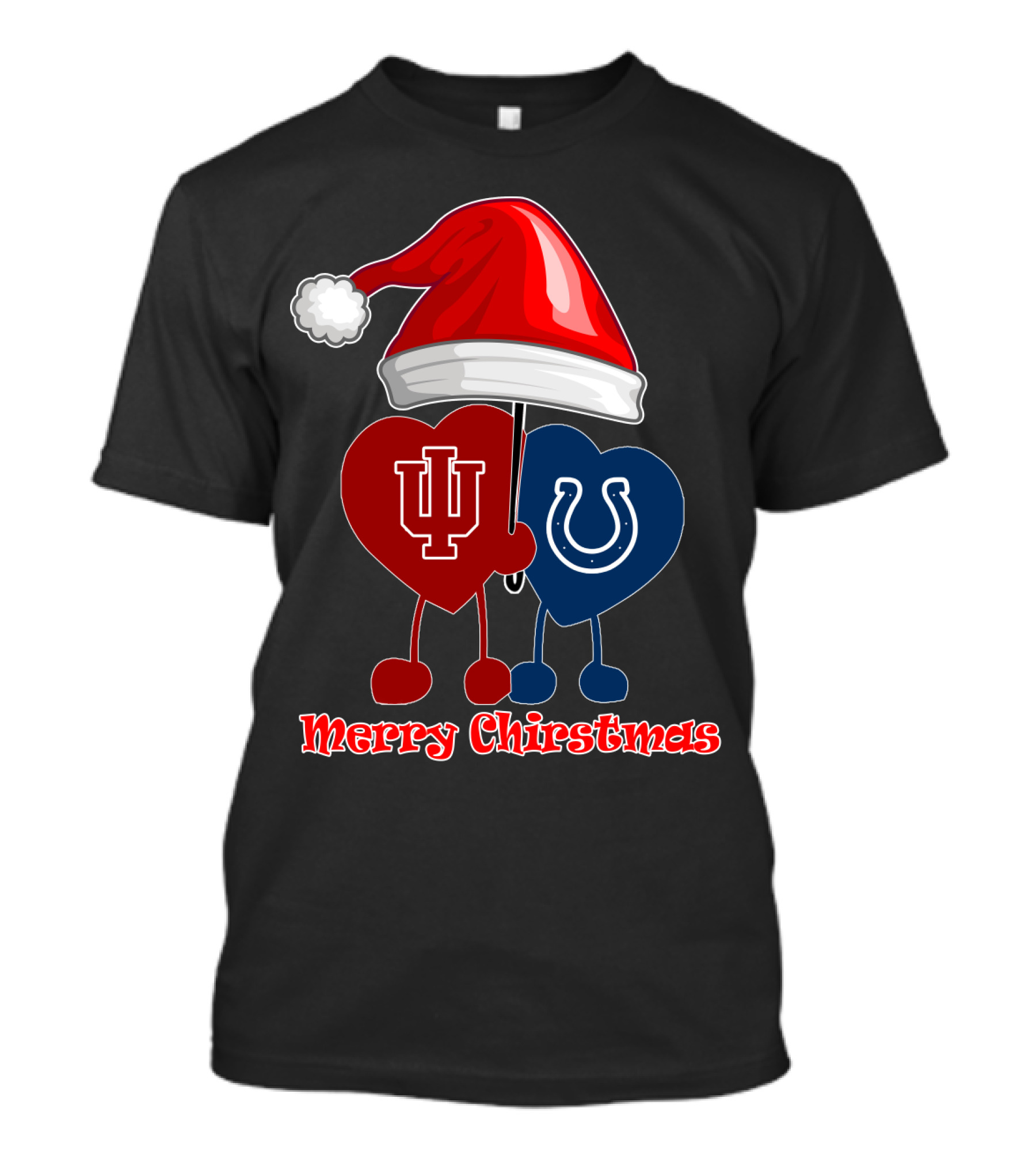 Merry Christmas Indianapolis Colts Indiana University Hearts T-Shirt