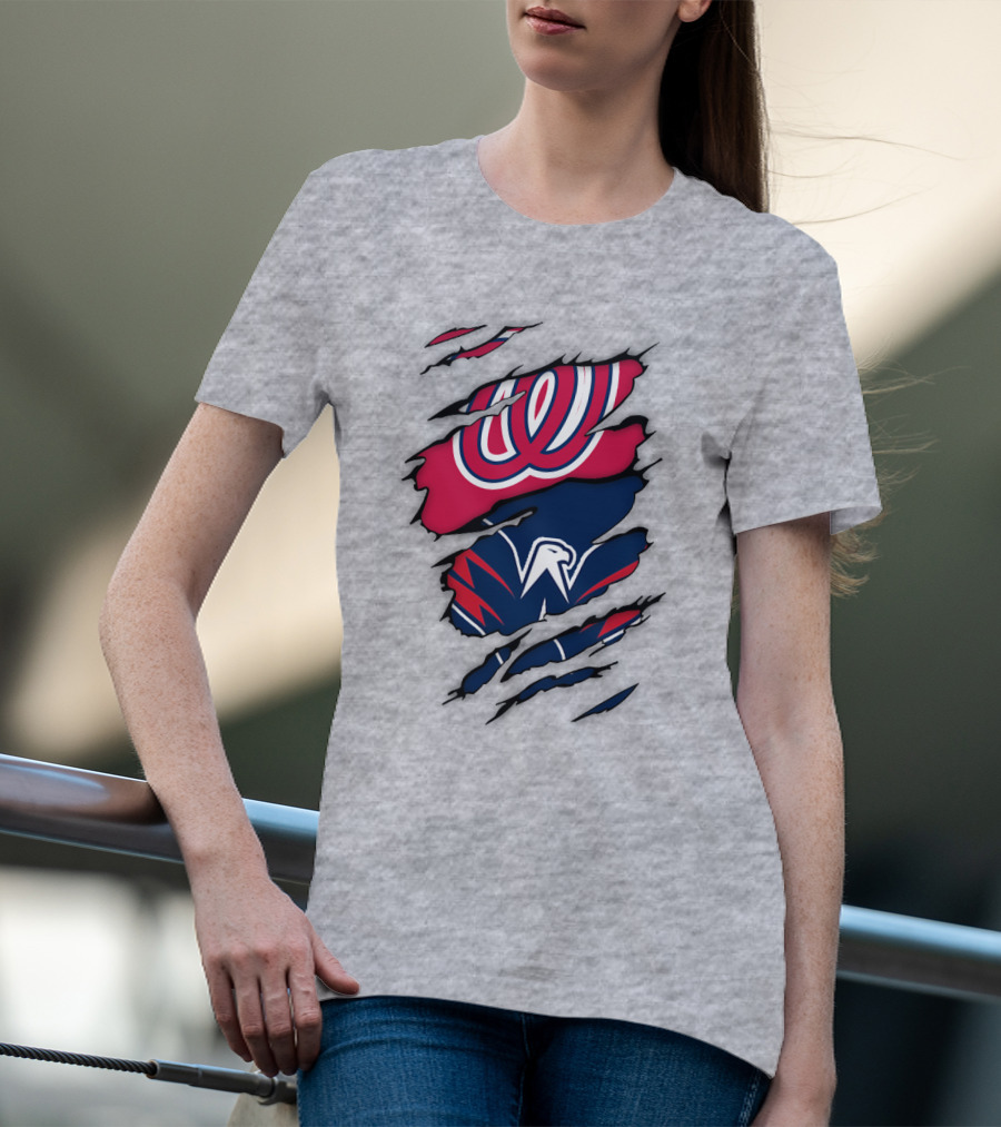 Washington Capitals Nationals Logos Fusion T-Shirt
