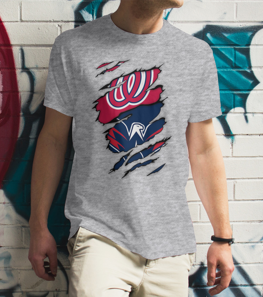 Washington Capitals Nationals Logos Fusion T-Shirt