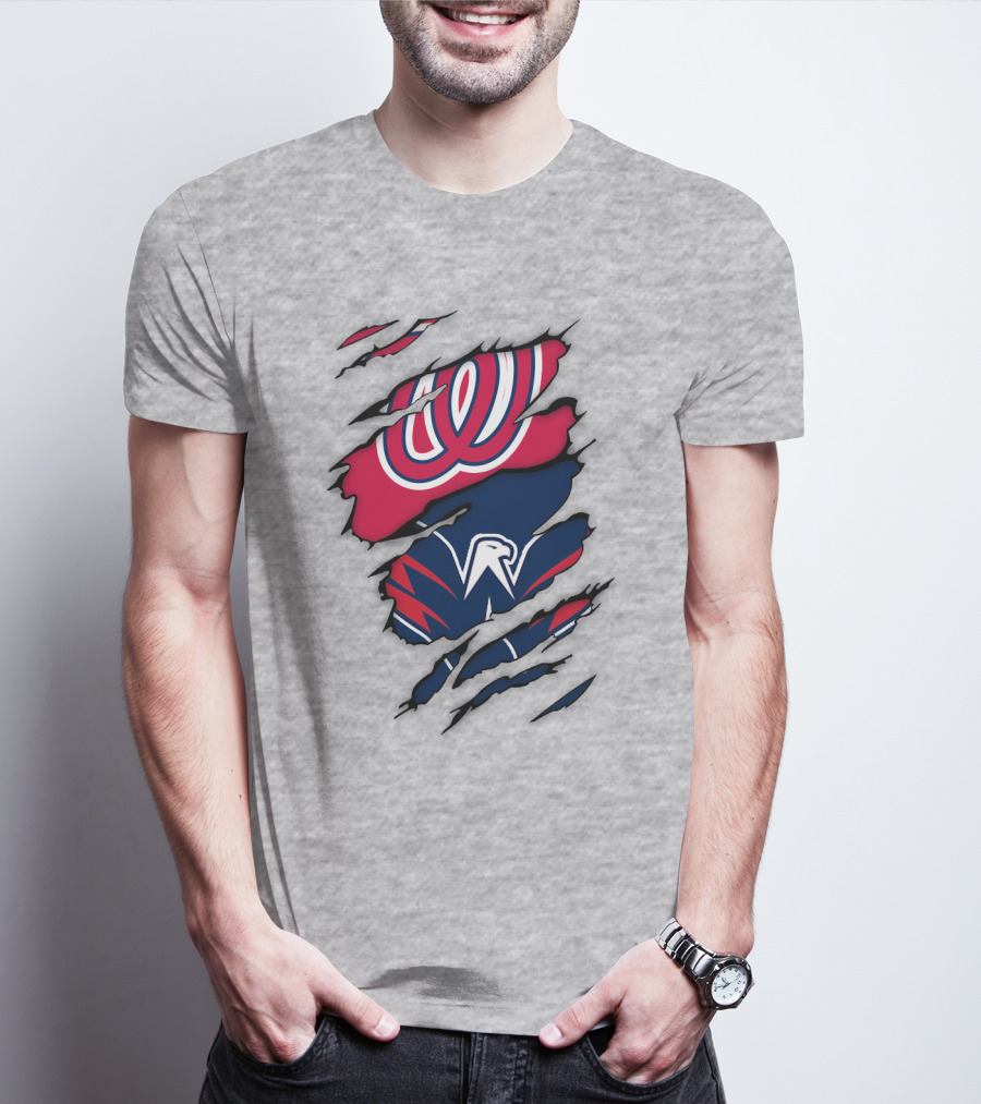 Washington Capitals Nationals Logos Fusion T-Shirt