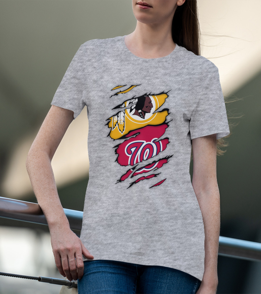Washington Redskins Nationals Logo Mashup T-Shirt