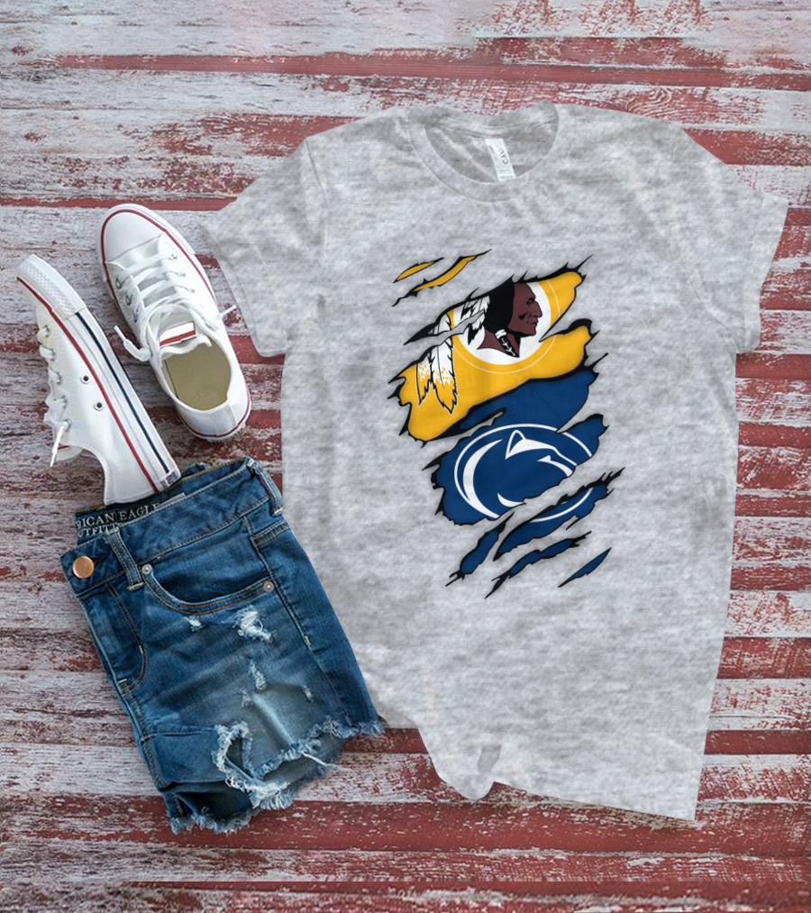 Washington Redskins Penn State Nittany Lions Fan Logo Mashup T-Shirt