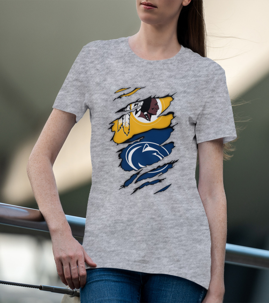 Washington Redskins Penn State Nittany Lions Fan Logo Mashup T-Shirt