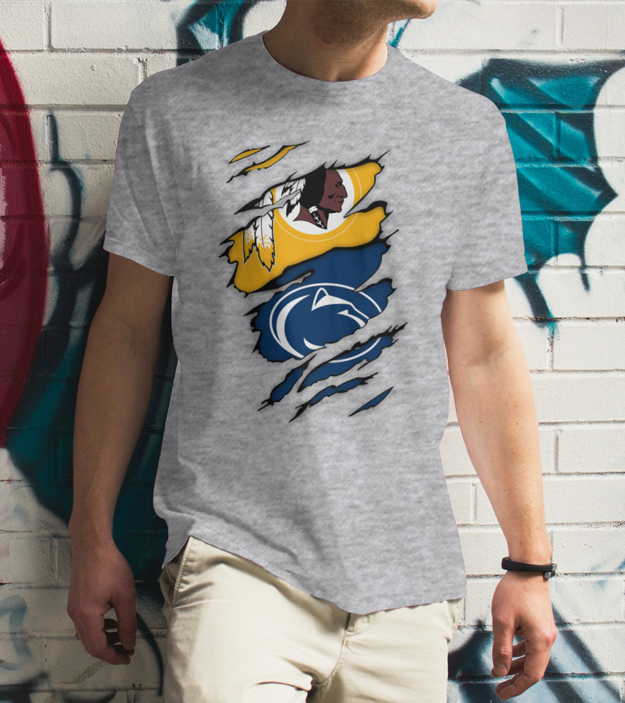 Washington Redskins Penn State Nittany Lions Fan Logo Mashup T-Shirt