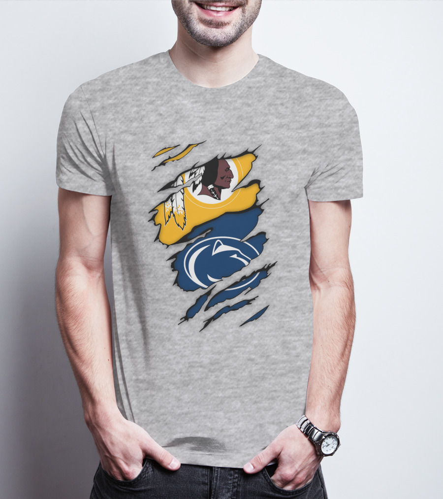 Washington Redskins Penn State Nittany Lions Fan Logo Mashup T-Shirt