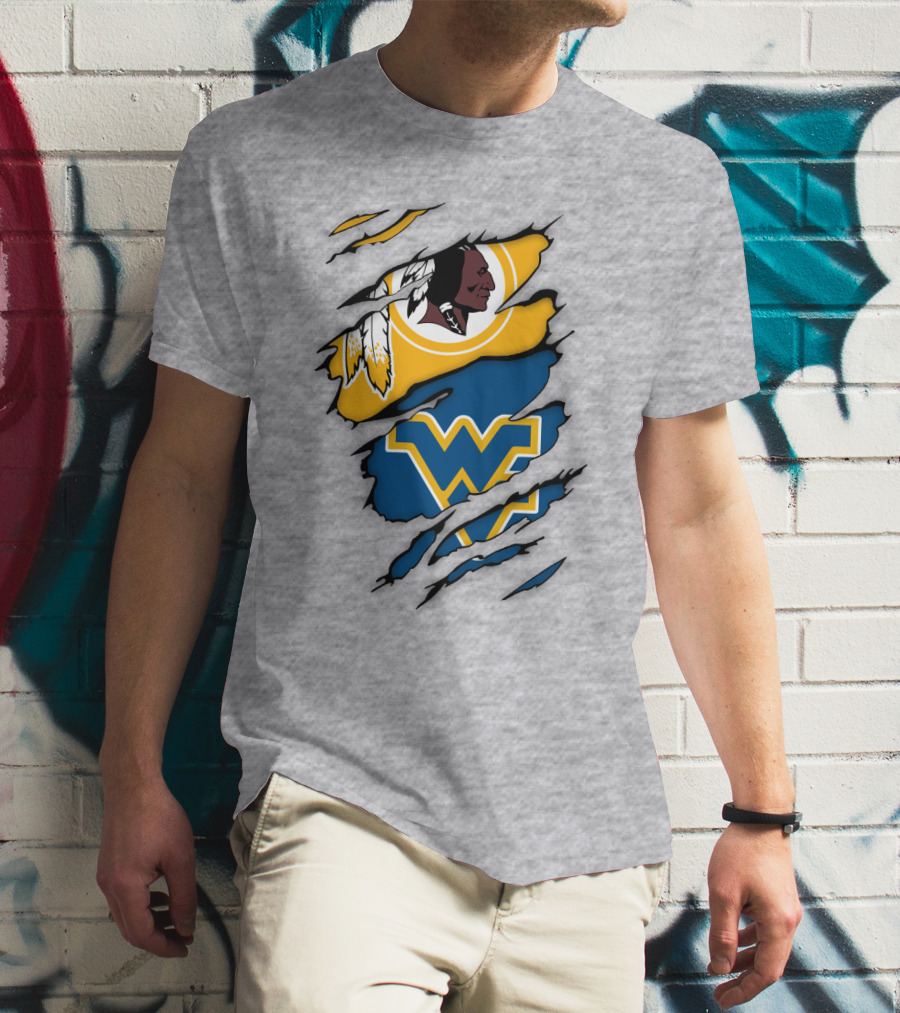 Washington Redskins Wv Mountaineers Collaboration T-Shirt