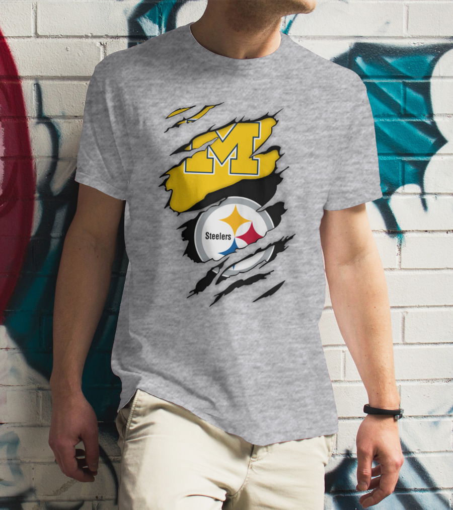 Pittsburgh Steelers Michigan Wolverines Collaboration T-Shirt