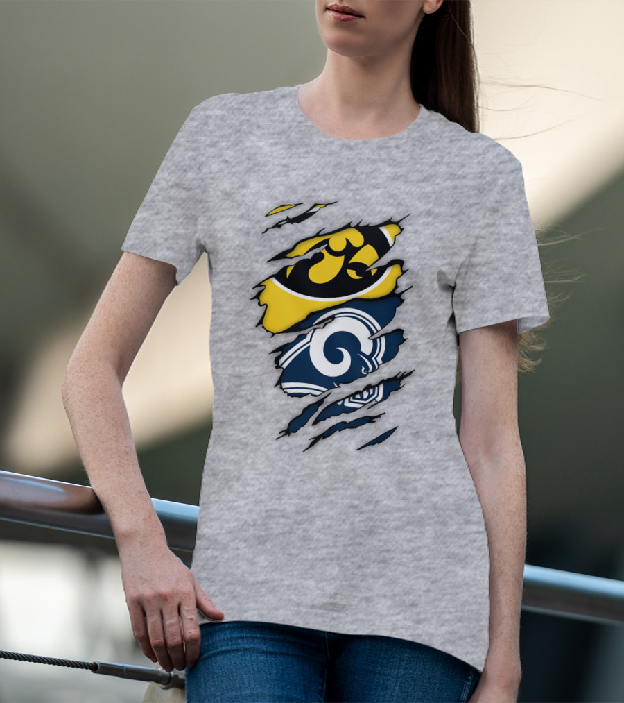 Los Angeles Rams Iowa Hawkeyes Claw Marks T-Shirt
