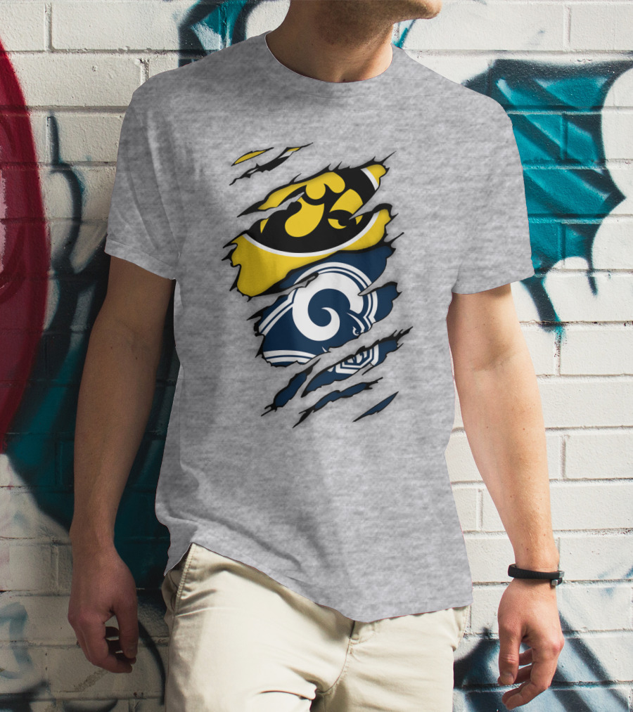 Los Angeles Rams Iowa Hawkeyes Claw Marks T-Shirt