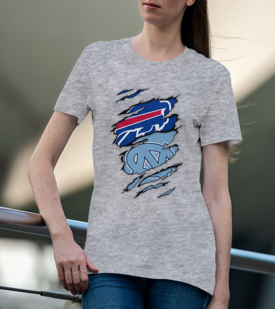 Buffalo Bills North Carolina Tar Heels Logo Claw Marks T-Shirt