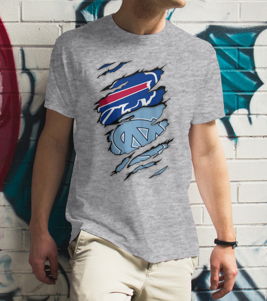 Buffalo Bills North Carolina Tar Heels Logo Claw Marks T-Shirt