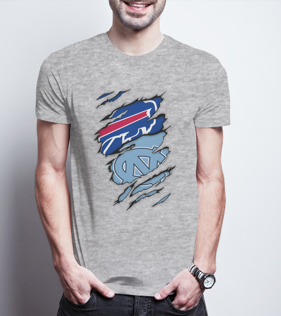 Buffalo Bills North Carolina Tar Heels Logo Claw Marks T-Shirt