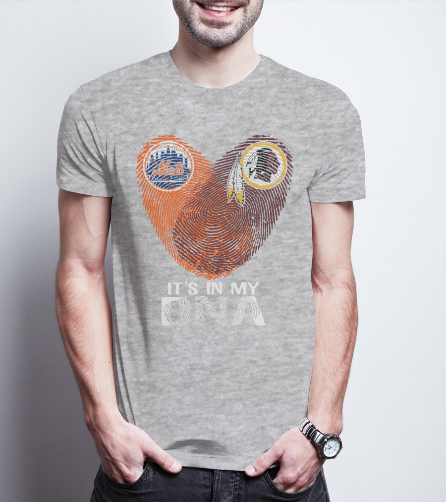 New York Mets Washington Redskins It's In My Dna T-Shirt